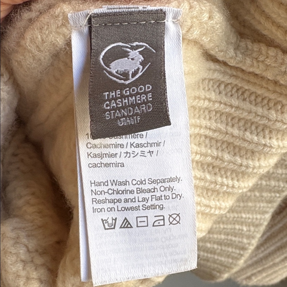 J. Crew 100% Cashmere Cream Cable Knit Sweater Small - Picture 6 of 9